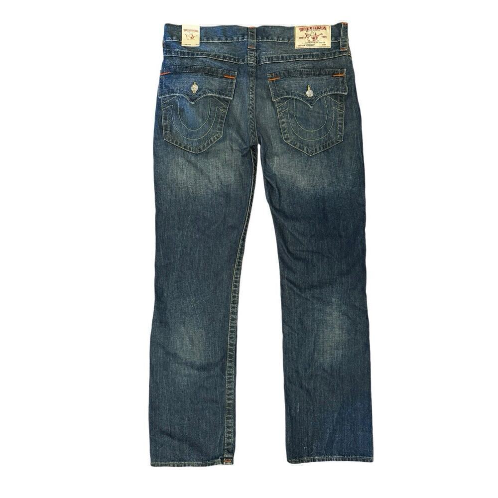 TRUE RELIGION NEW Ricky Relaxed Straights Men’s Jeans Size 36 X 35 Medium Wash